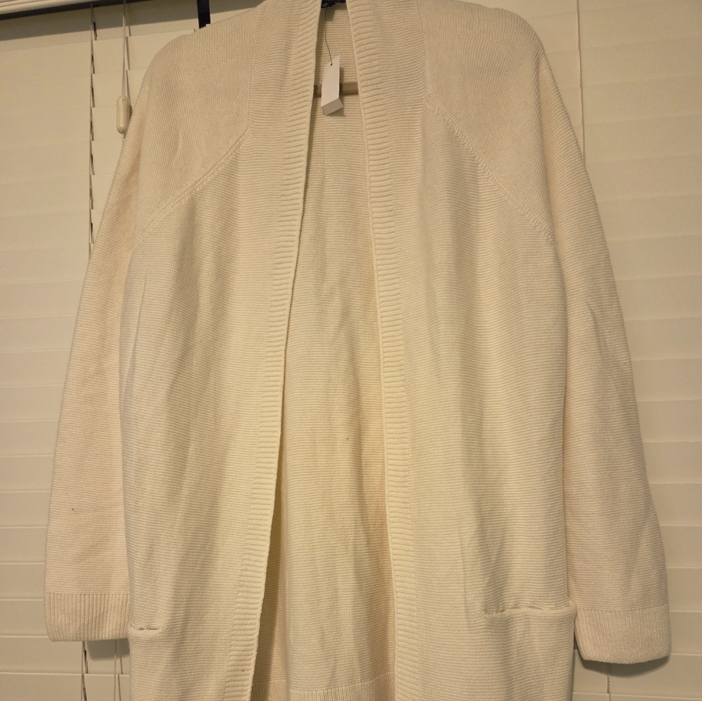 Talbots Women's Ivory Open-Front Cardigan